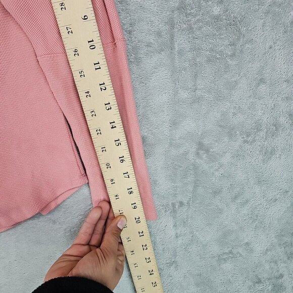 Free People Top Womens Size S Pink One Shoulder Boat Neck Waffle Knit Boho NWT - Picture 5 of 9